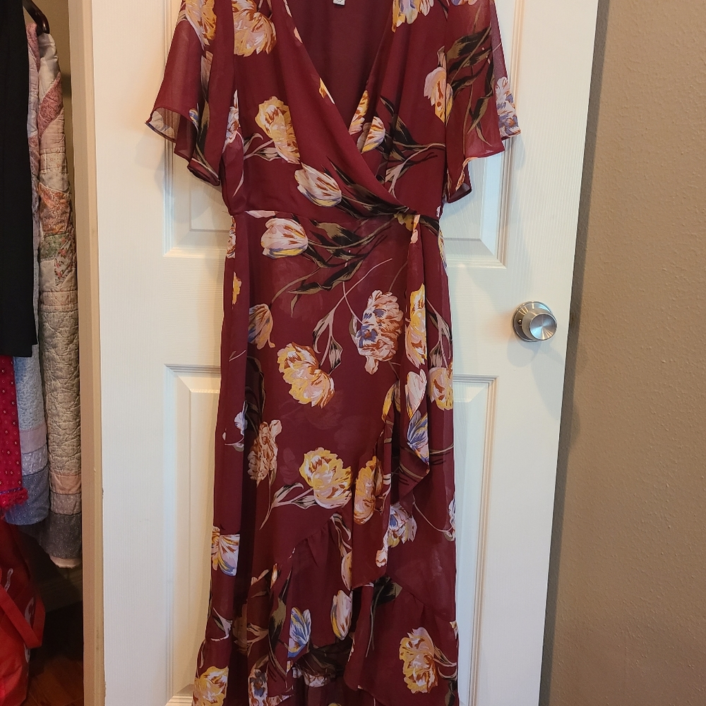 A New Day Maroon flowy dress